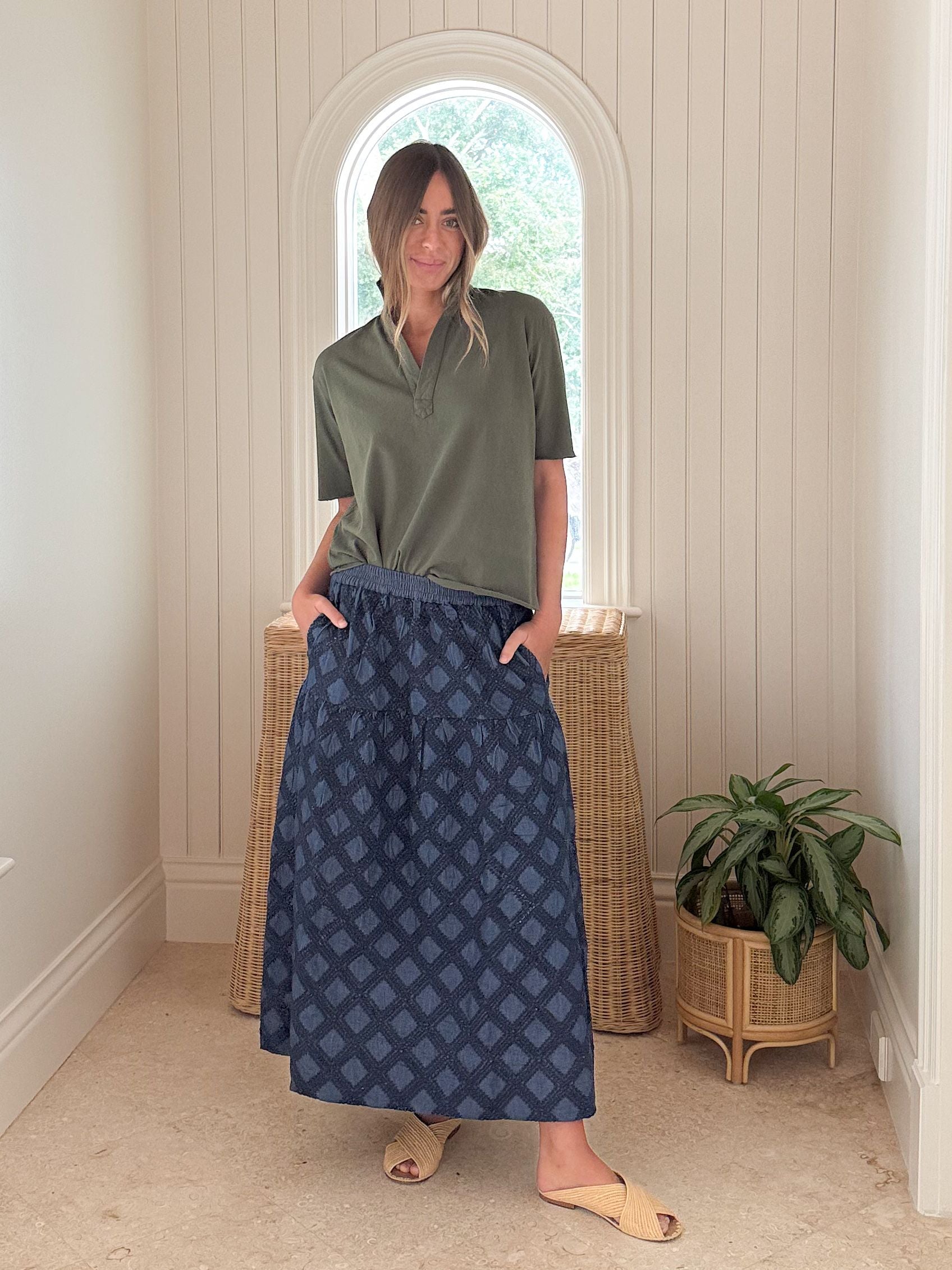 SUNSHINE TIENDA Colette Skirt Denim Eyelet