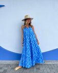 RO'S GARDEN Sofia Maxi Dress Blue Okari