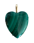 JANE WIN LOVE Carry Your Heart Pendant Malachite with 18inch Drawn Link Chain