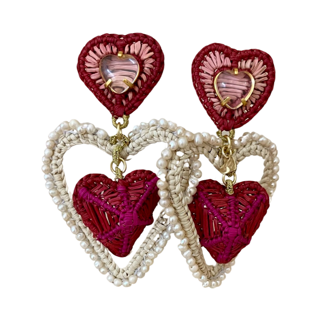 MERCEDES SALAZAR 8 of Hearts Raffia Earrings