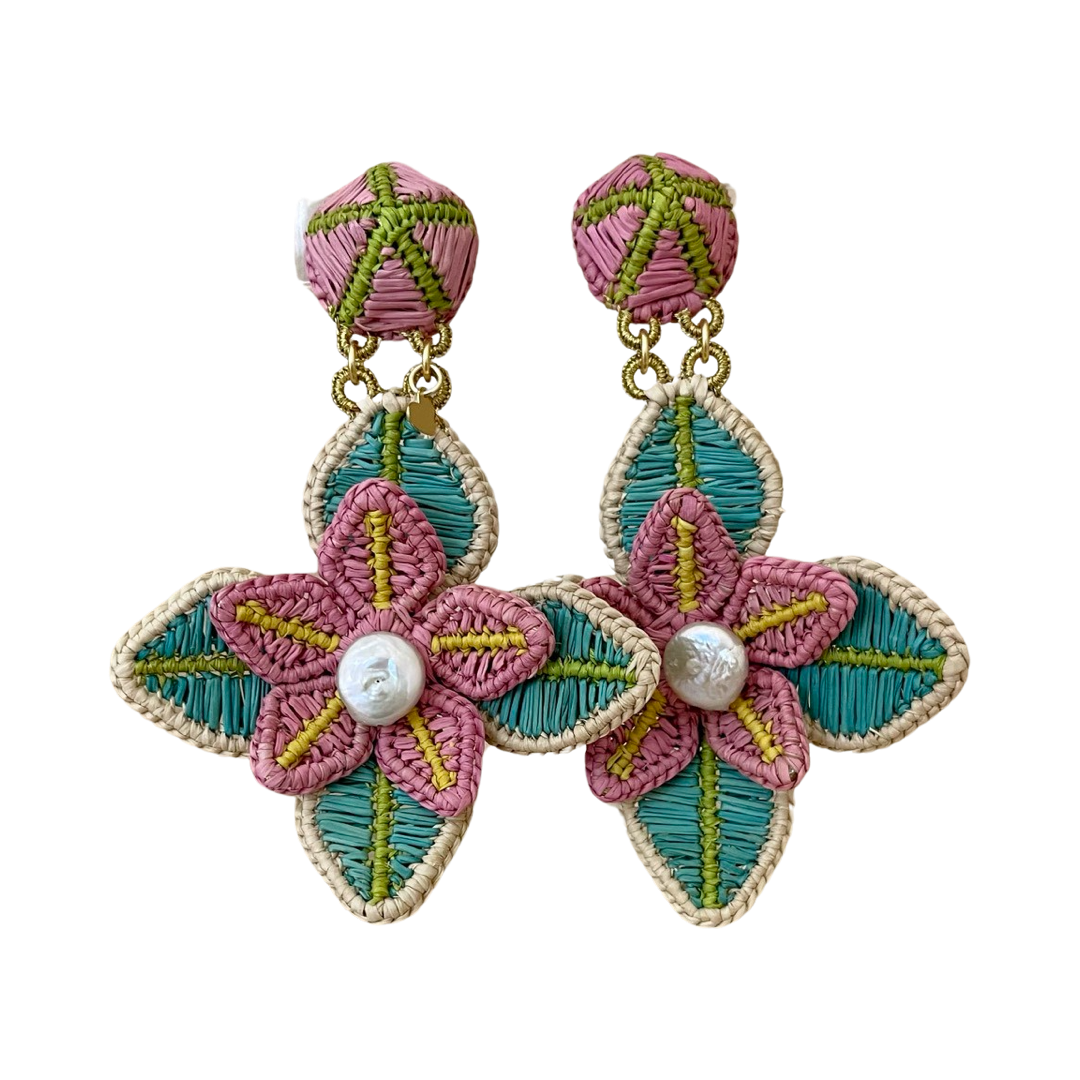 MERCEDES SALAZAR Blooming Raffia Earrings