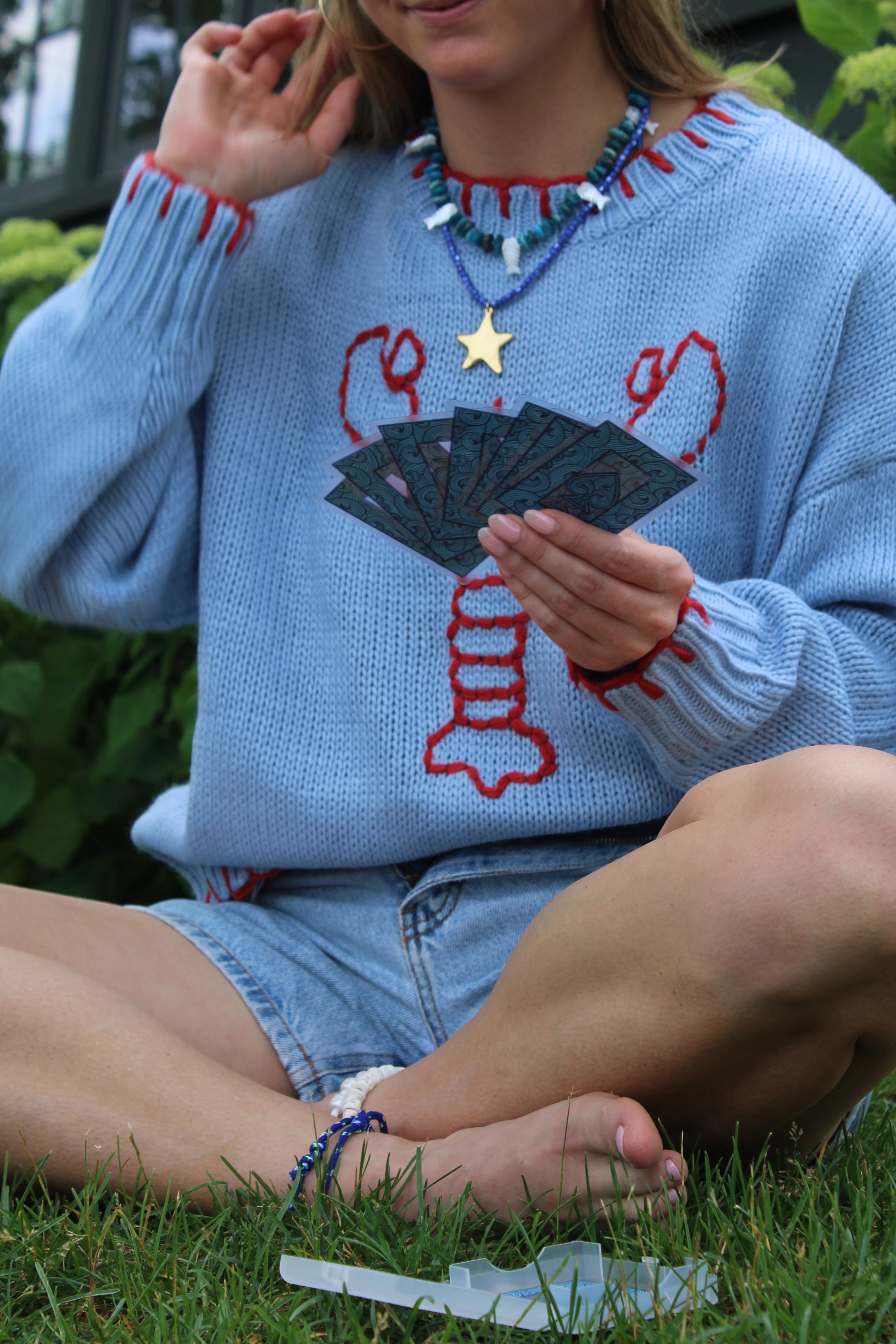 LOGAN TAY Scaly Blue Fish Necklace