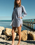 LADY CAPTAIN Captain Tunic Blue Stripe