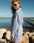 LADY CAPTAIN Captain Tunic Blue Stripe