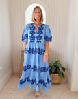 OLIPHANT Puff Sleeve Maxi Tangier Blue