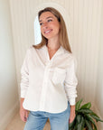 FRANK & EILEEN Silvio Untuckable Button-Up Shirt White