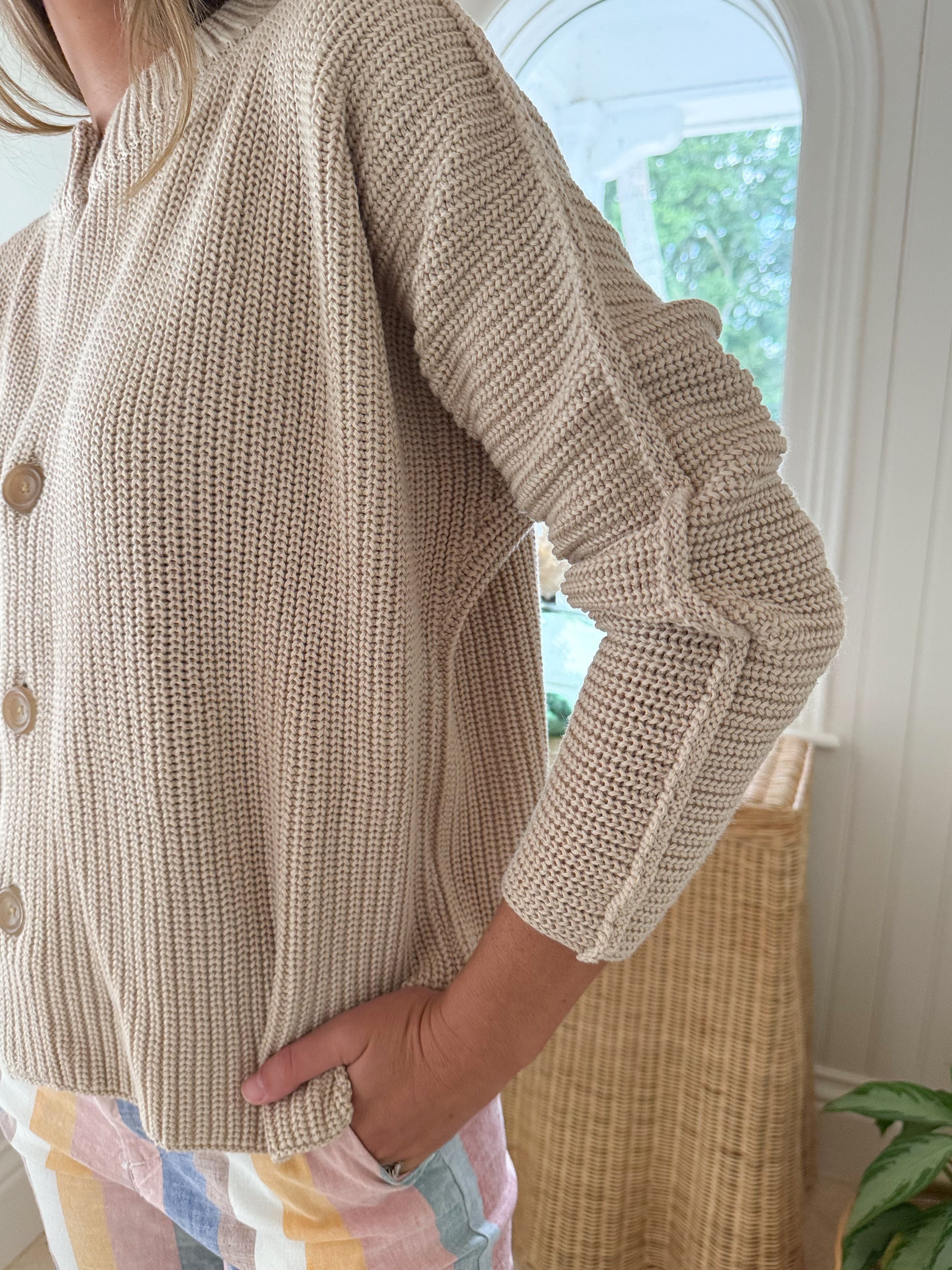 FRANK &amp; EILEEN Montecito Cardigan Sand