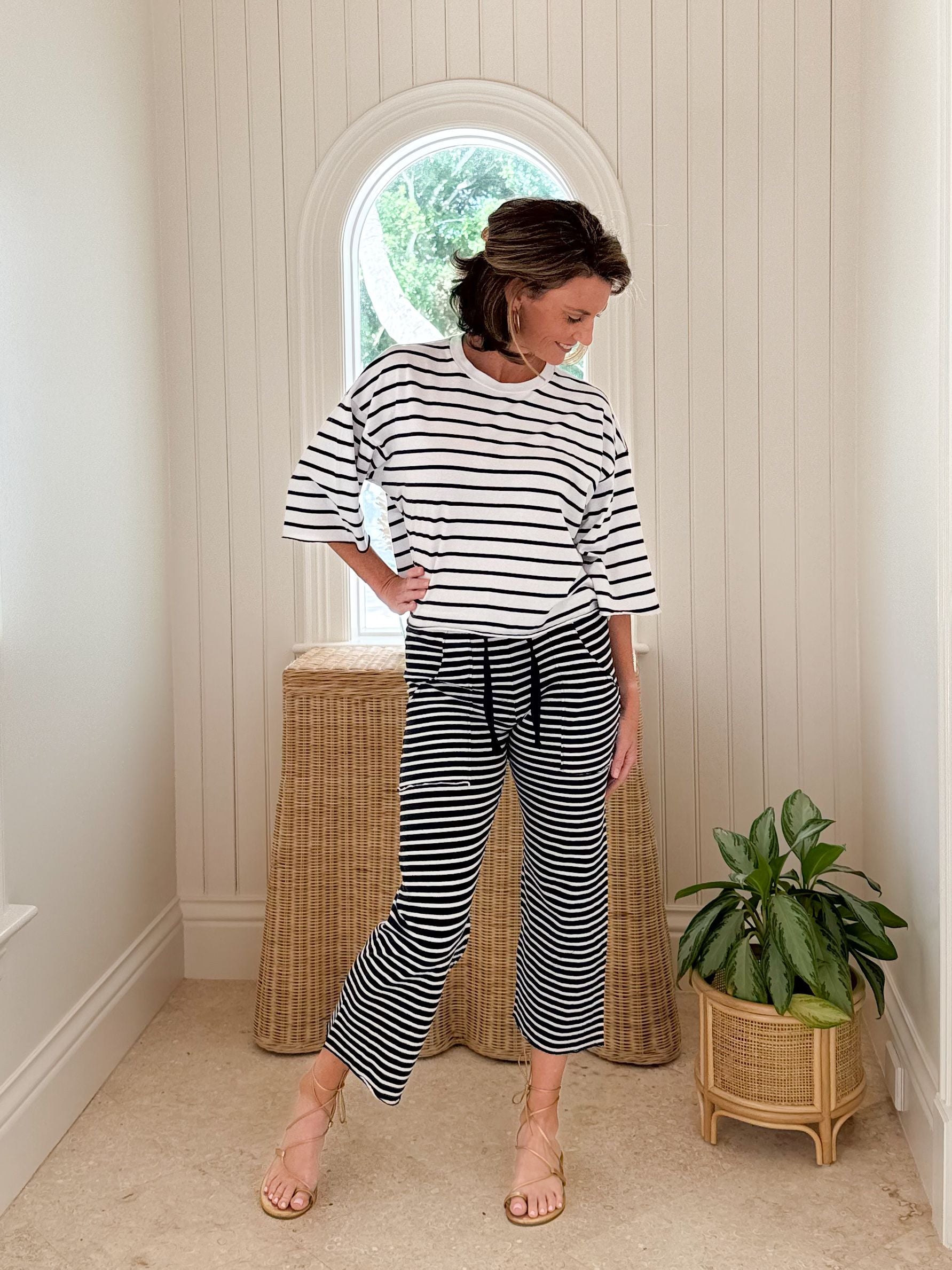 FRANK &amp; EILEEN Penny Patch Pocket Pant Yacht Stripe