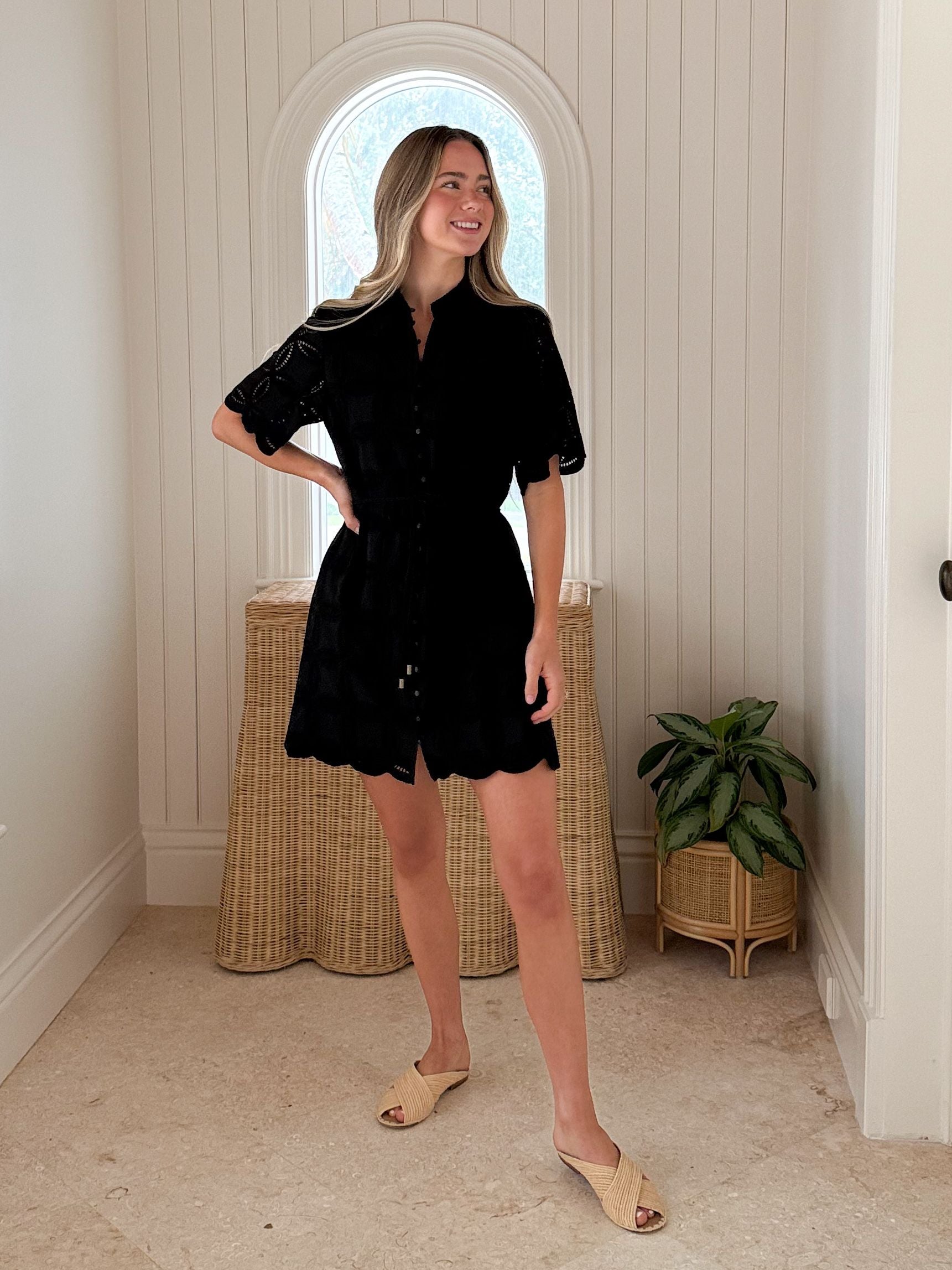 KIVARI Rio Mini Shirt Dress Black