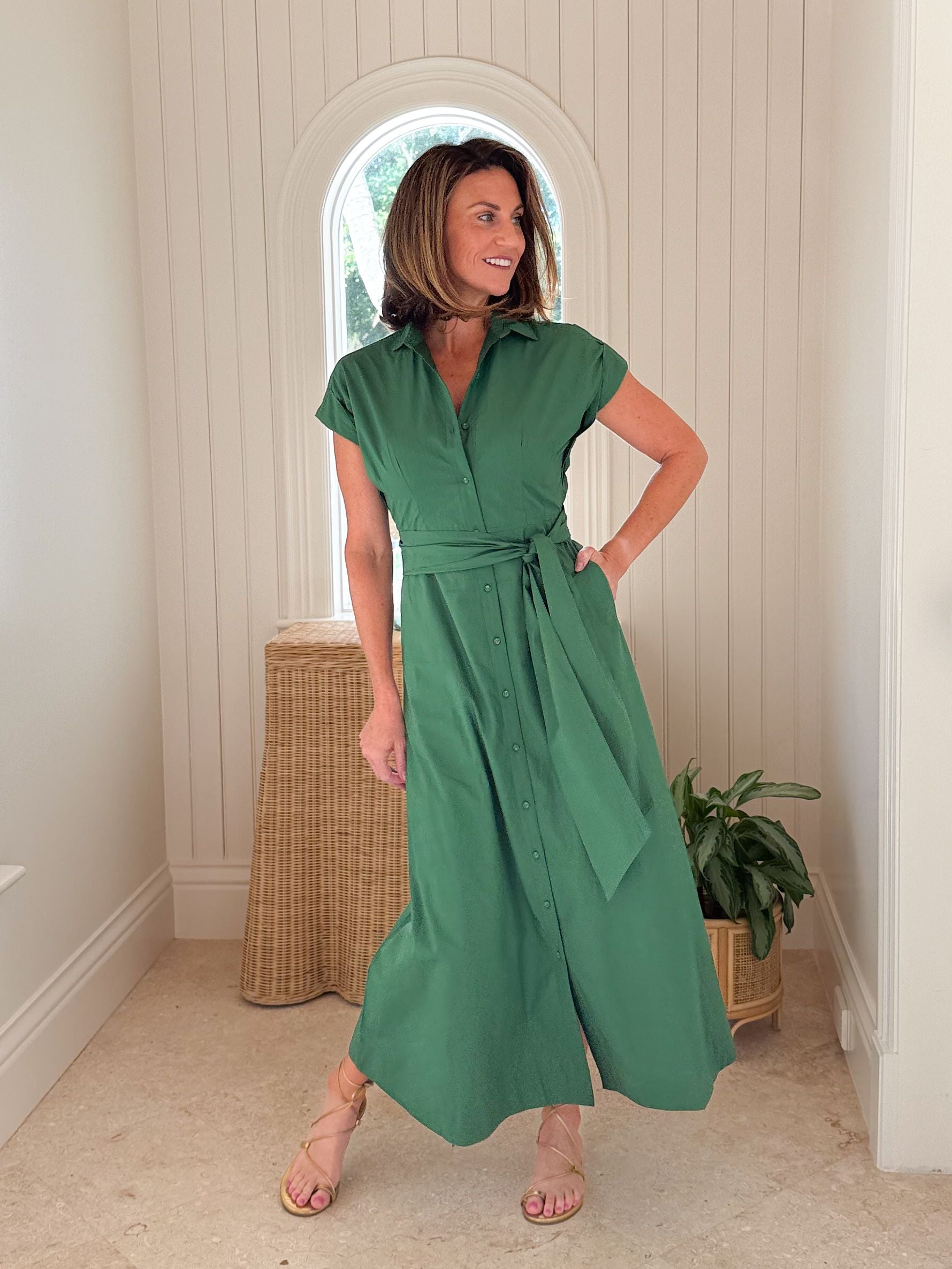 FRAICHE Celine Dress Forest Green