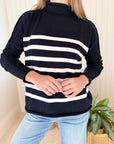 FRANK & EILEEN Monterey Sweater Navy w/ White Stripe