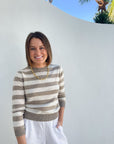 JUMPER 1234 Stripe Stripe Crew in Organic Light Brown and Cream