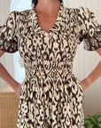 WALKER & WADE Nancy Dress Chocolate Ikat
