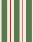 Green & Red Awning Stripe Cocktail Napkins Set/20