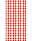 Red Painted Check Guest Napkins Set/16