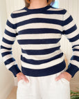 JUMPER 1234 Stripe Stripe Crew in Navy and Cream