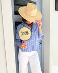 FRANK & EILEEN Silvio Royal Blue Stripe