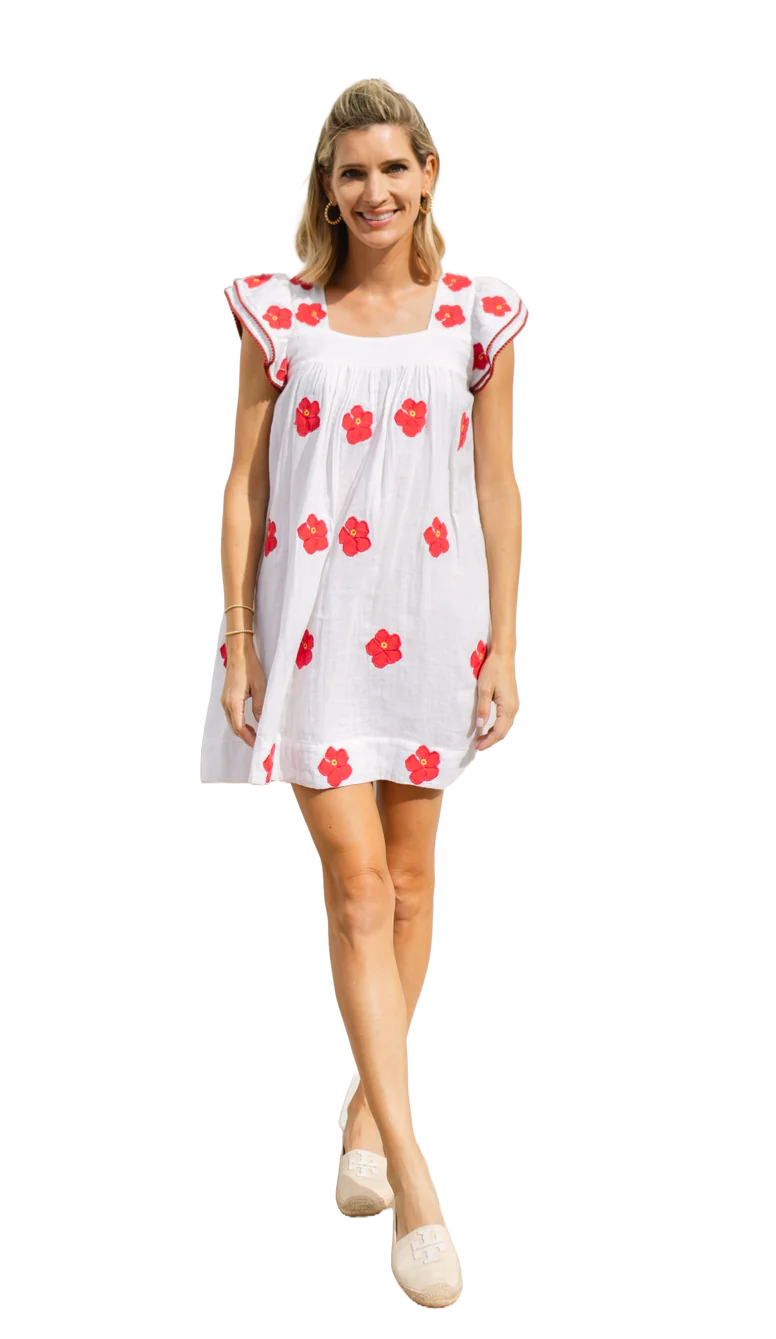 MER ST. BARTH Mini Dress Sandrine Hibiscus