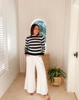 JUMPER 1234 Stripe Stripe Crew in Navy and Cream