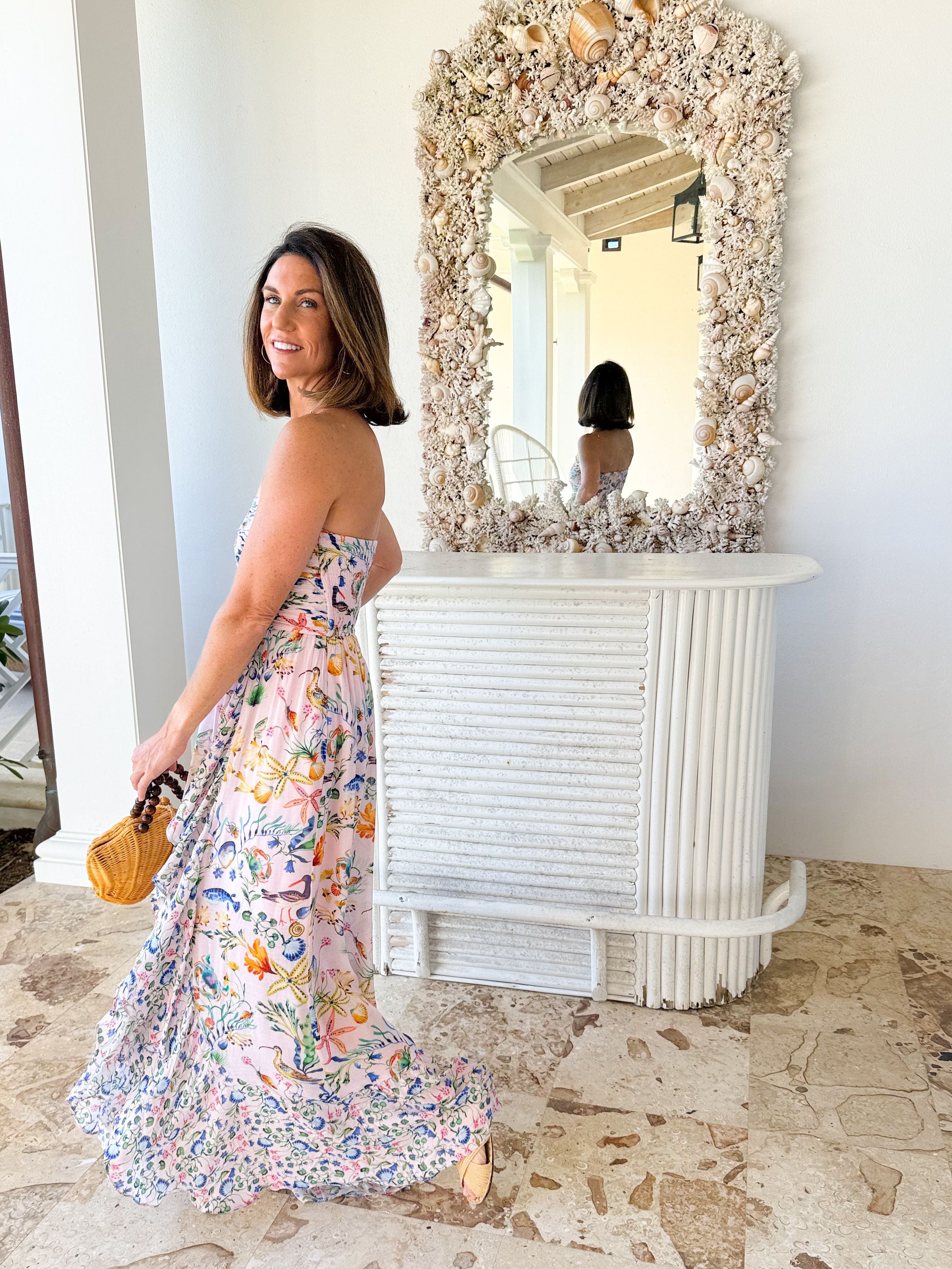 banjanan maxi dress Exclusive Shadow Bloom Marina Bazaar Dress