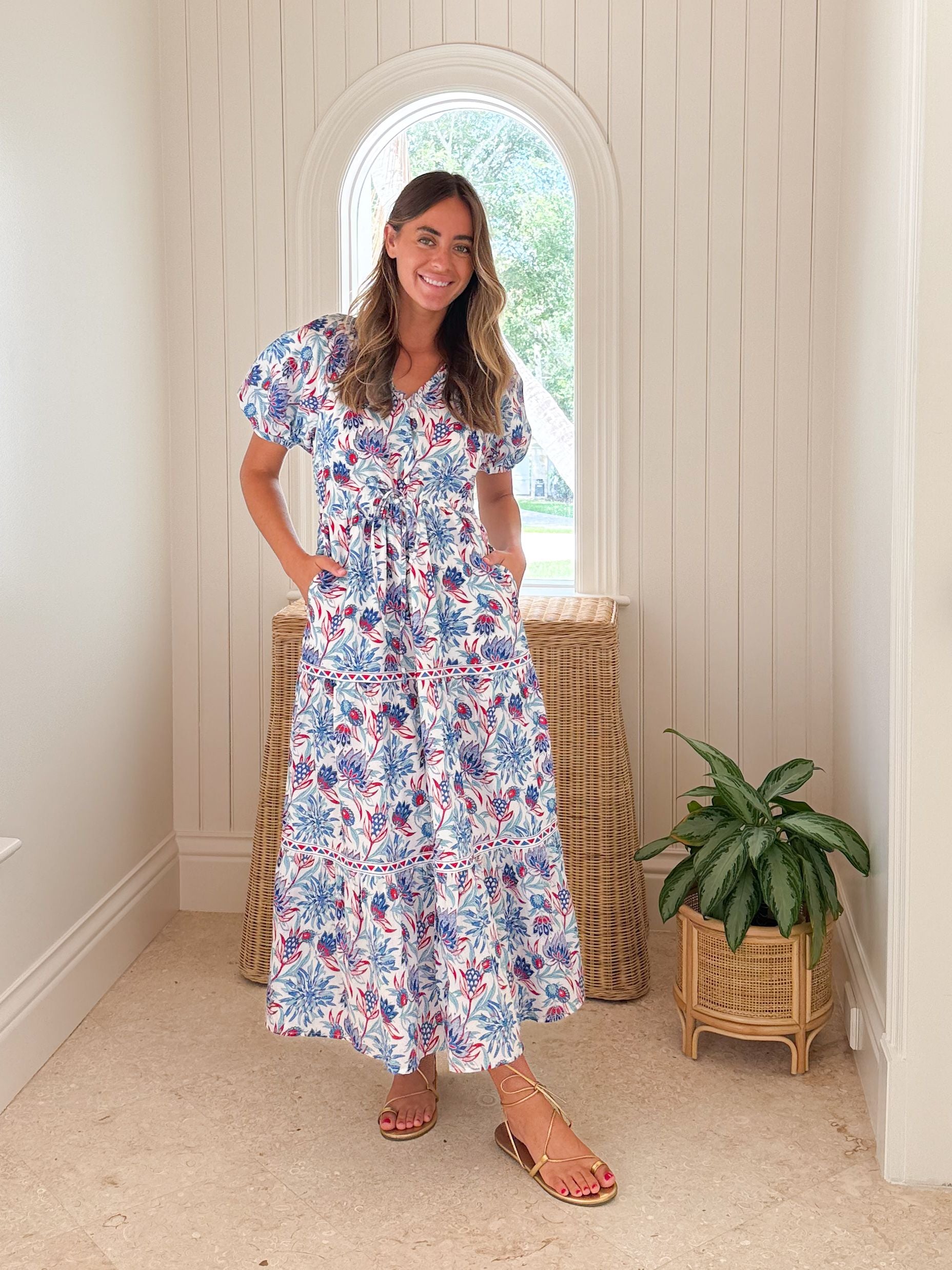 BANJANAN Poppy Dress Philippa Azure