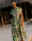 OLIPHANT Belted Shirt Dress Maldive Green