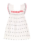 MER ST. BARTH Sandrine Mini Dress Red, White, Navy Embroidery