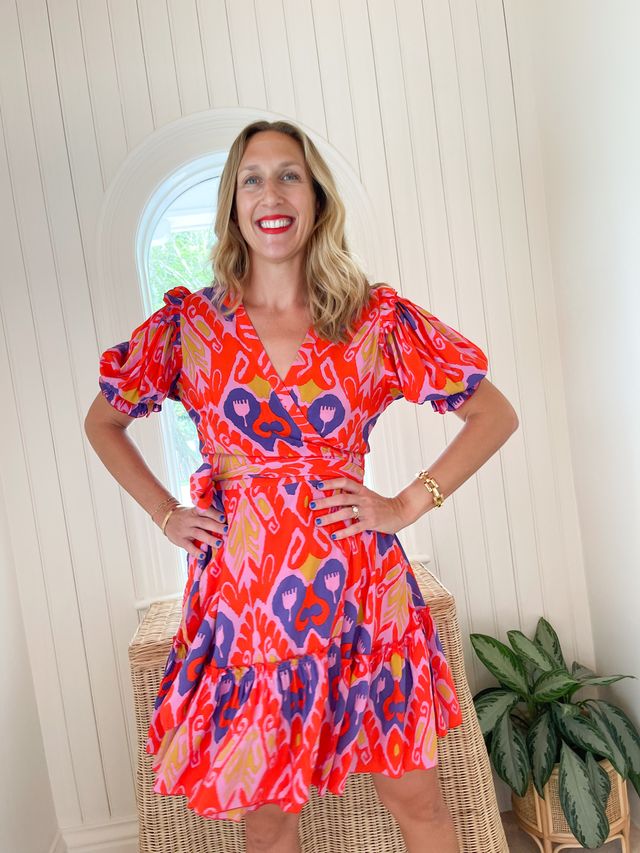 FINAL SALE FEATHER &amp; FIND Esme Wrap Dress Super Power