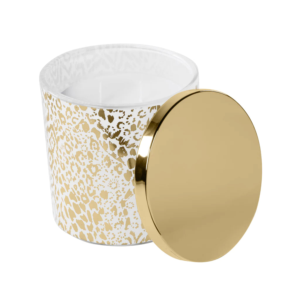 LILLY PULITZER Medium Candle Gold Pattern Play
