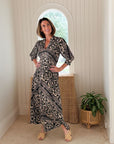 WALKER & WADE Daphne Dress Black Aztec