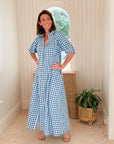 SUNSHINE TIENDA Oasis Dress Blue Gingham