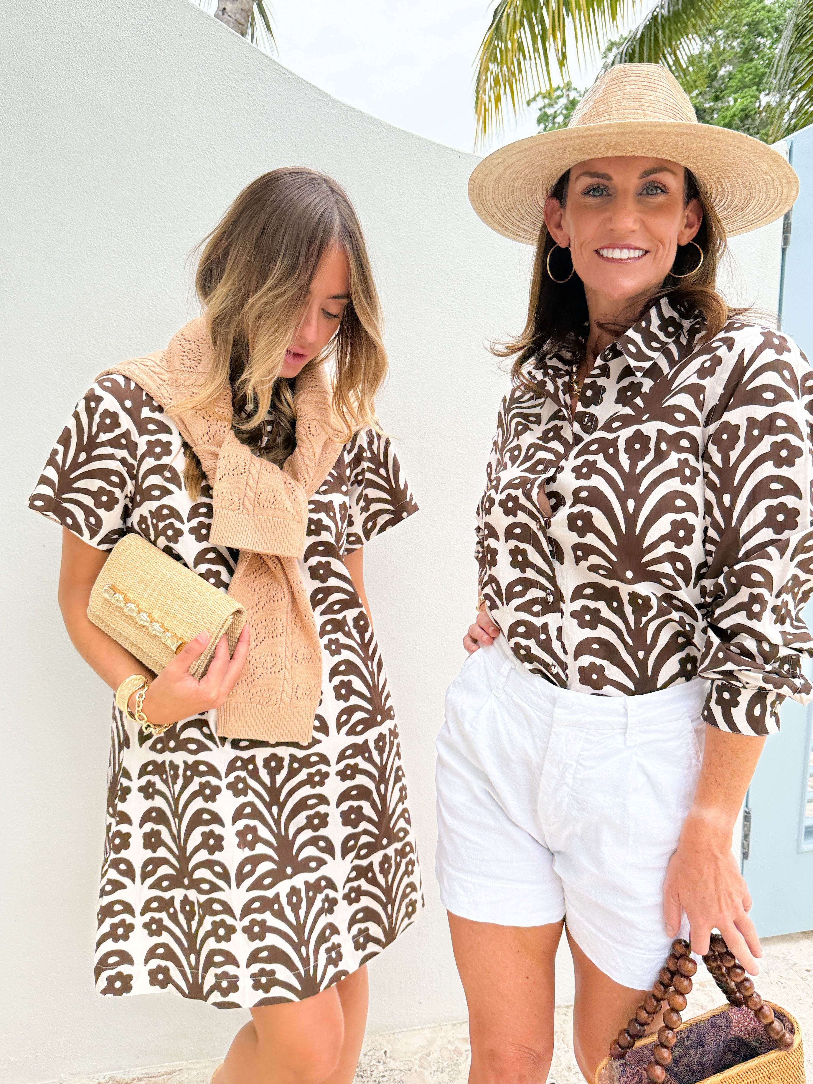FITZROY &amp; WILLA Edie Shift Espresso Ikat