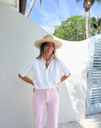 FRANK & EILEEN Limerick Wide Leg Pant Red Stripe