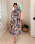 NAVYBLEU Winnie Long Dress Brown Plaid