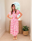 KASIA Naxos Maxi Dress Flamingo