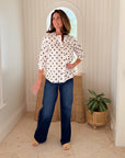LOLA AUSTRALIA Texas Shirt Polka Navy