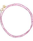 JANE WIN Double Wrap Beaded Necklace Pink Tourmaline