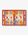 Lacquered Backgammon Red