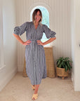 GRACE & BARDOT Hazel Dress Midnight Pinstripe