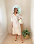 ROSE AND ROSE Grange Dress White with Sand