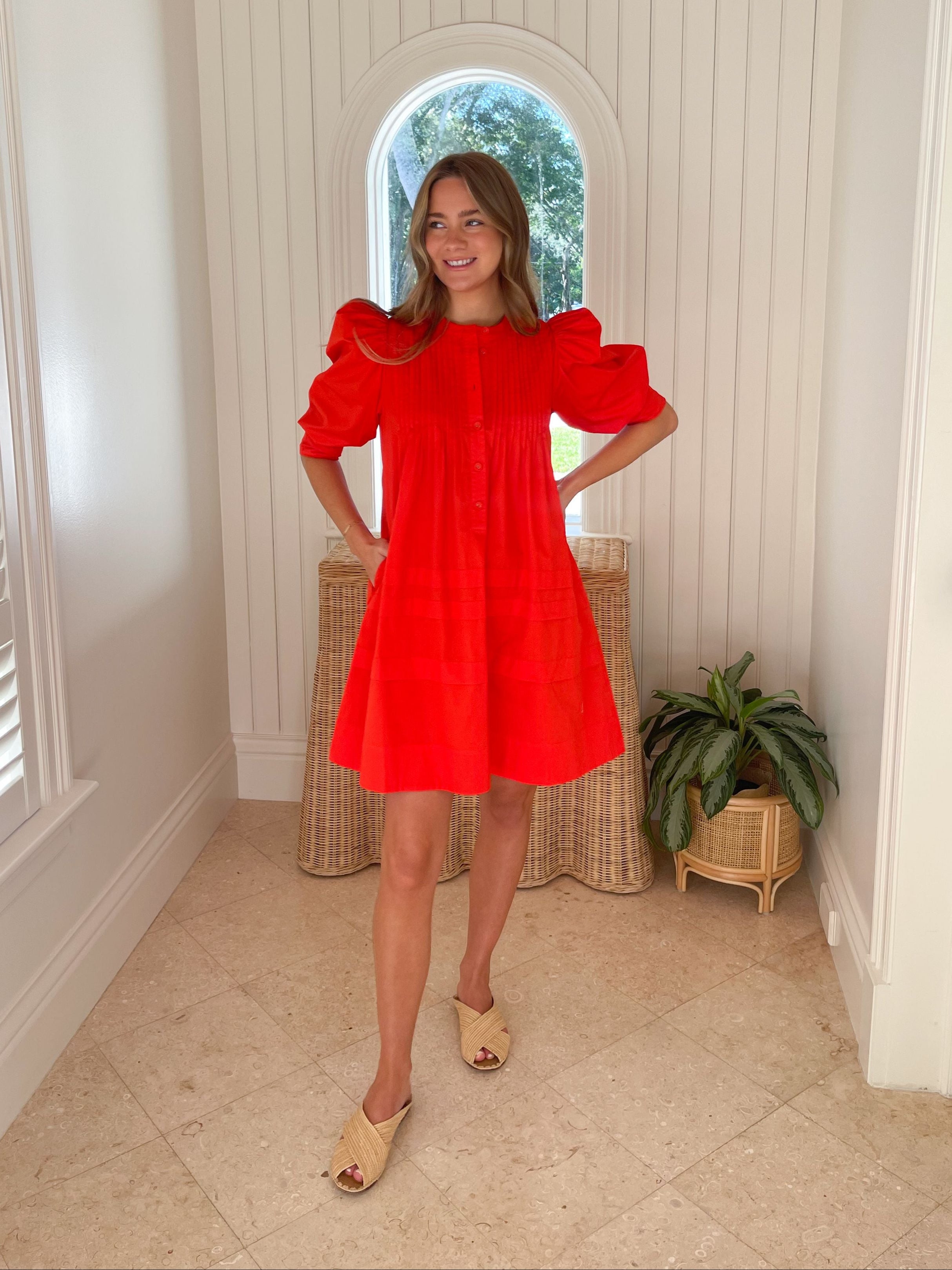 HUNTER BELL Sidney Dress Red Orange