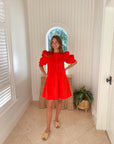 HUNTER BELL Sidney Dress Red Orange