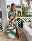 CARA CARA Greenfield Skirt Green/White Stripe