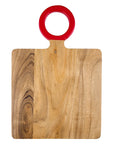 Wood Board With Enamel Handle Small Red