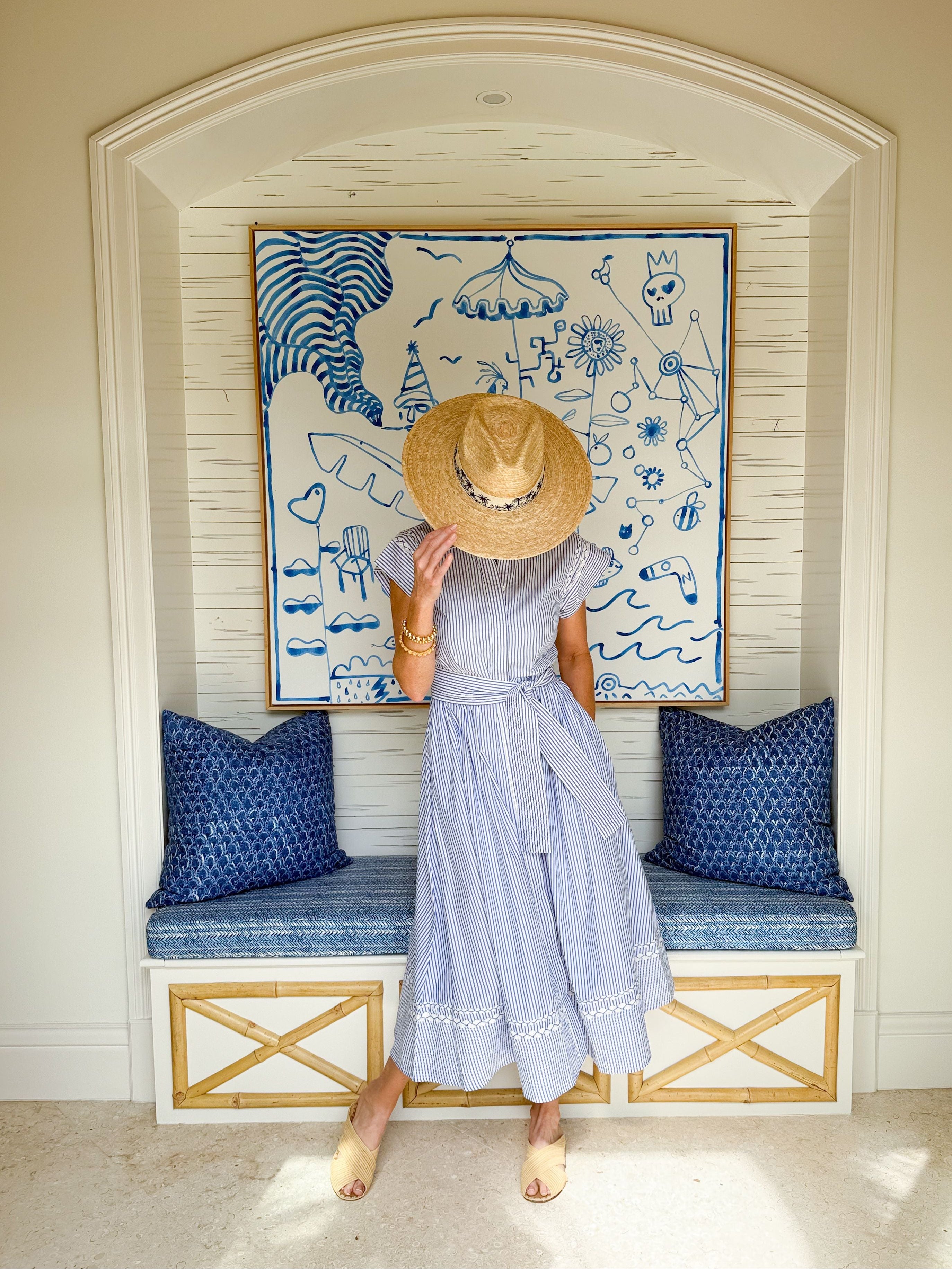 OLIPHANT Belted Shirt Dress Sconcet Blue