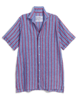 FRANK & EILEEN Rosemary Shirtdress Blue/Red Textured Stripe