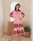 ROSE AND ROSE Agrigento Dress Red Stripe