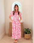 KASIA Naxos Maxi Dress Flamingo
