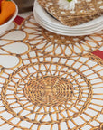 Rattan Weave Serving Papers-Set/12