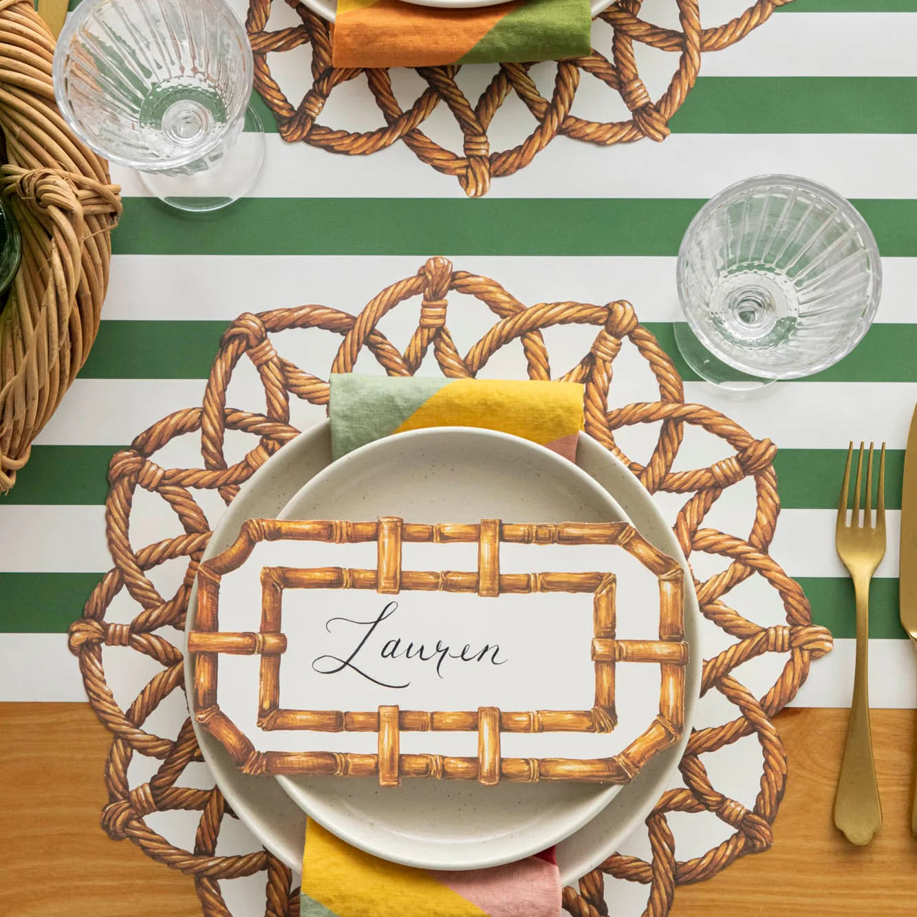 Die-Cut Rattan Weave Placemat